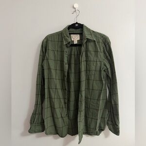 St. John's Bay Olive Checkered Men's Shirt